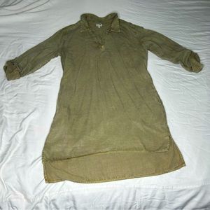Medium Sneak Peek Olive Green Shirt Dress